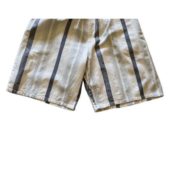 Chicos Design Striped Linen-Cotton Blend Elastic Waist Shorts Size Small Beachy - Picture 3 of 7